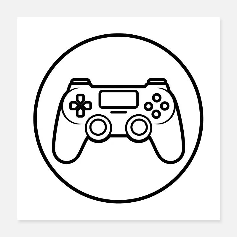 Controller in der Hand, Level 1 aktiviert, Spielergeschenk Poster 40x40 cm