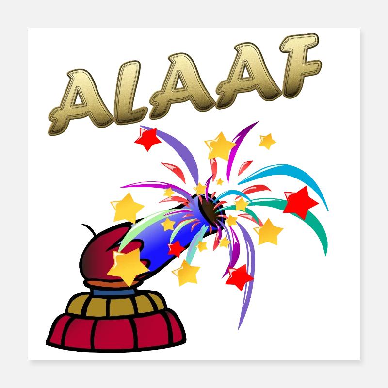 Carnaval des Feux d’Artifice du Carnaval d’Alaaf Poster 40 x 40 cm