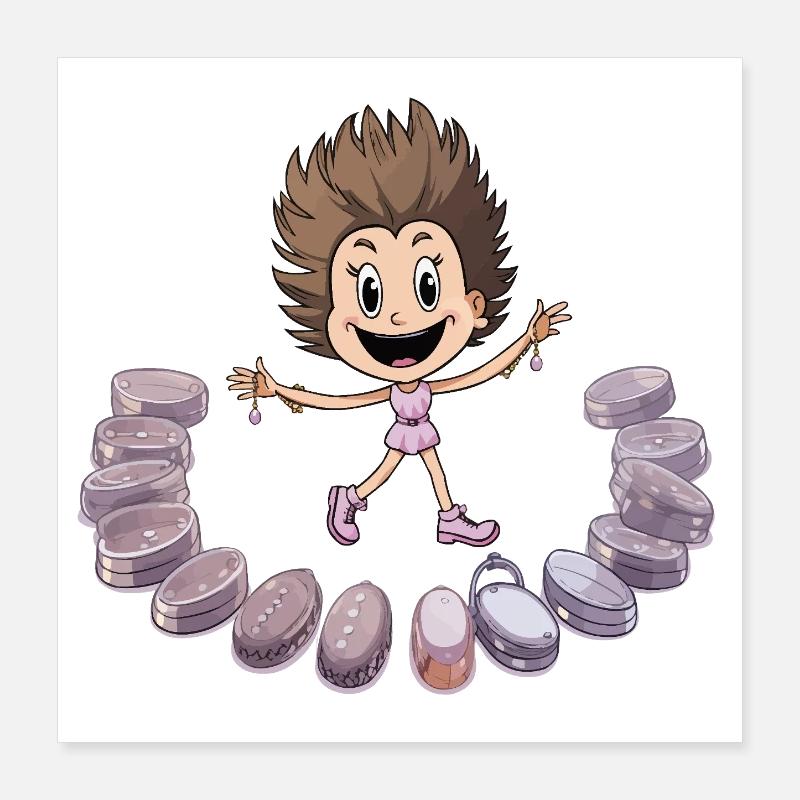 Macaron Dancing Girl Poster 16" x 16" (40x40 cm)
