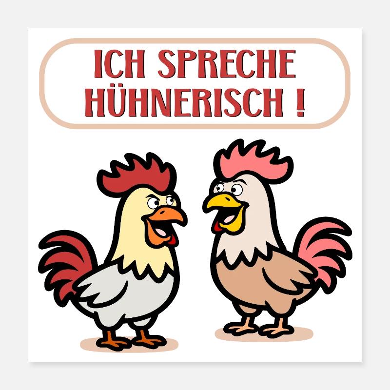 Poulets Language Volaille Poster 40 x 40 cm