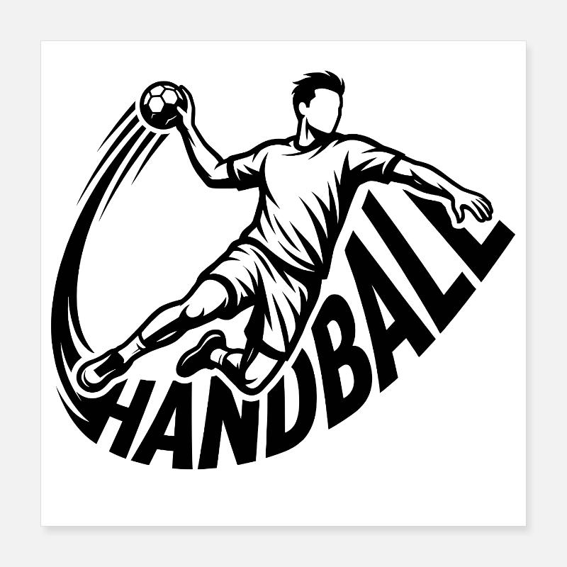 Joueurs de handball Poster 40 x 40 cm