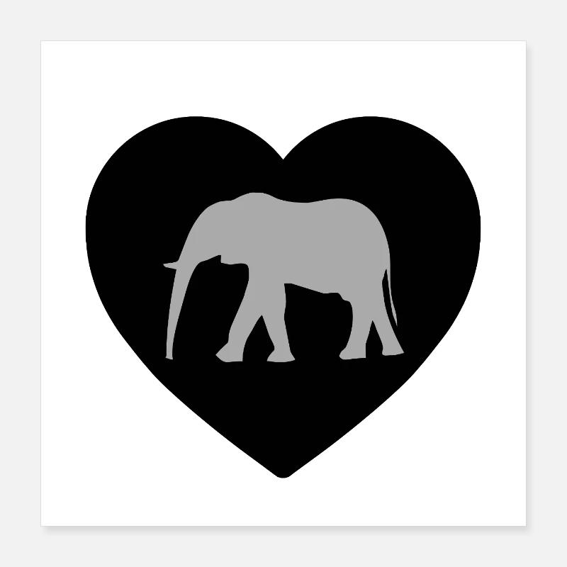 Éléphant Poster 40 x 40 cm