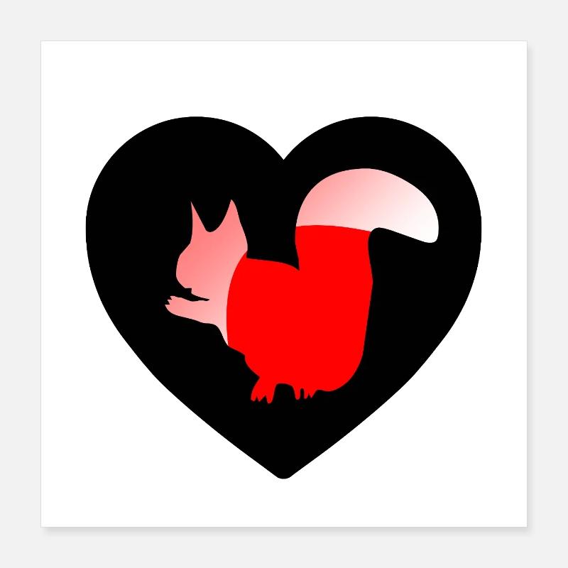 Eichhörnchen Poster 40x40 cm