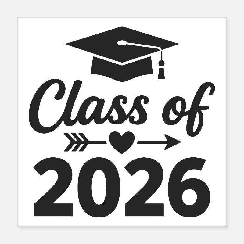CLASS OF 2026 Absolventen Abschluss Studium Poster 40x40 cm