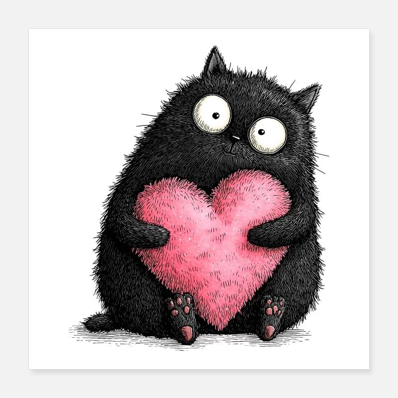 Cat Love Poster 16" x 16" (40x40 cm)