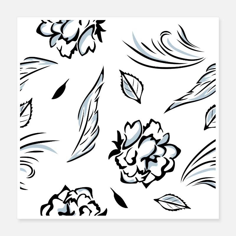 Seamless_pattern_with_roses Poster 40x40 cm