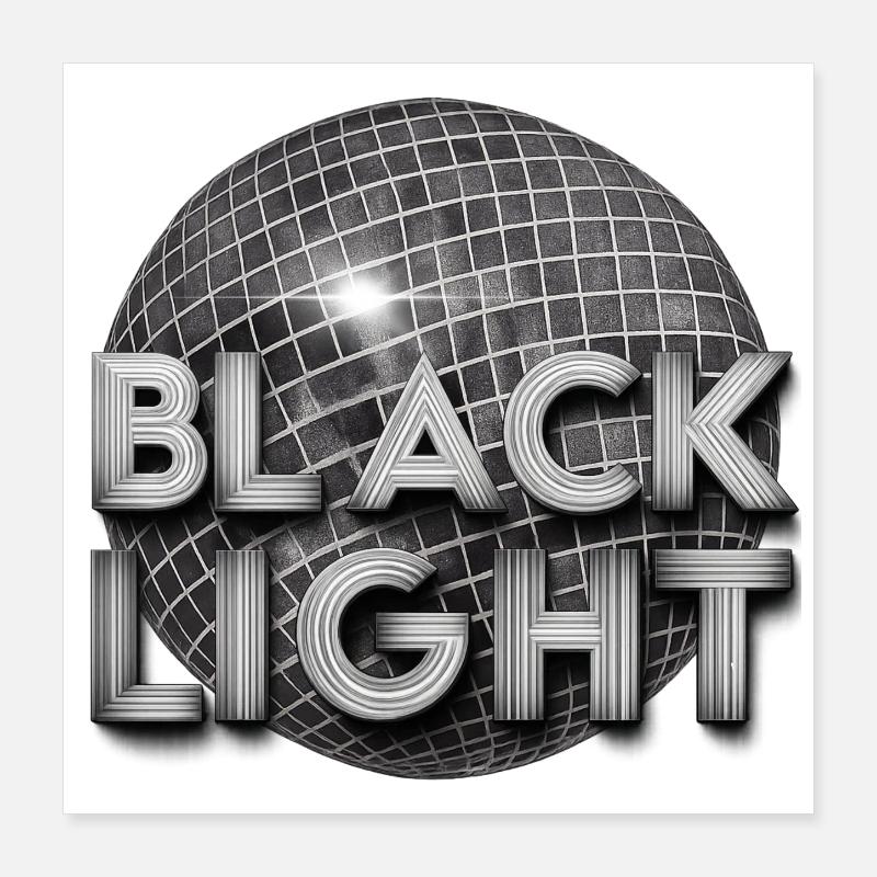 Schwarzes Licht Retro-Disco Poster 40x40 cm