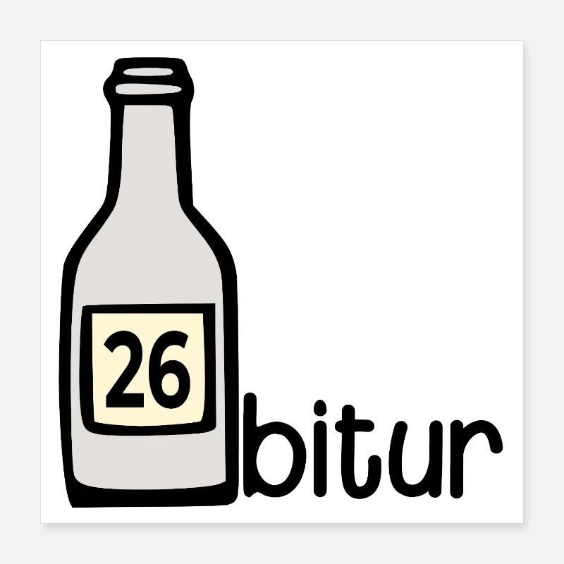 Party Bottle - Abitur 2026 Poster 16" x 16" (40x40 cm)