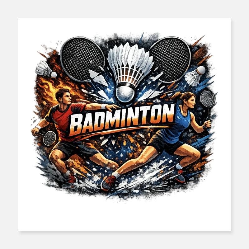 Double Rush de la Fureur du Badminton Poster 40 x 40 cm