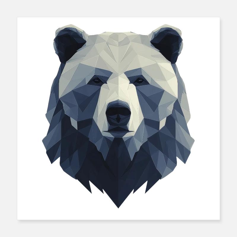 Bear Head, Strong Bear Design, Power Symbol Poster 16" x 16" (40x40 cm)