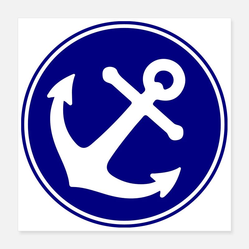Anker Symbol Poster 40x40 cm