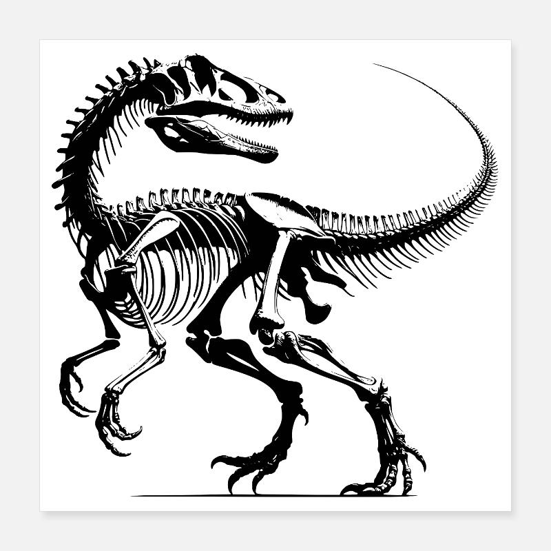 Raptor - J’étais le patron... devant la météorite Poster 40 x 40 cm