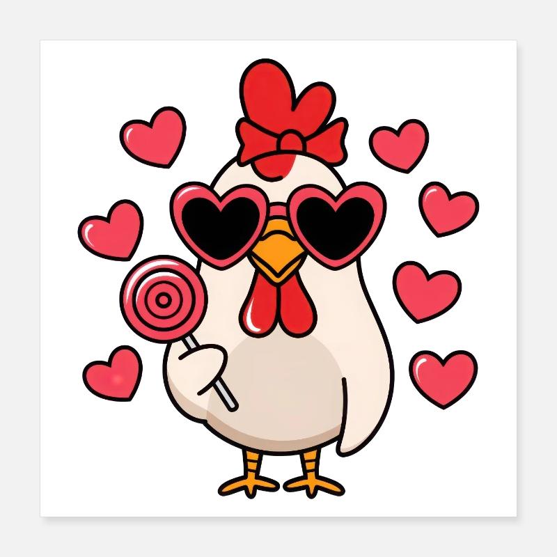Lolli au poulet Poster 40 x 40 cm