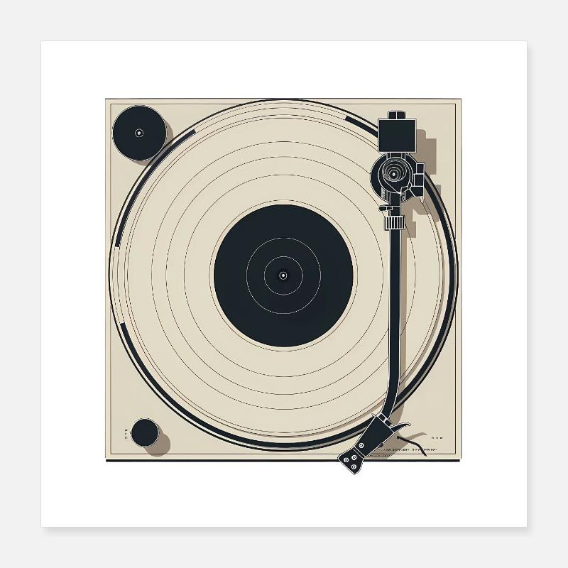 Platine minimaliste beige Poster 40 x 40 cm