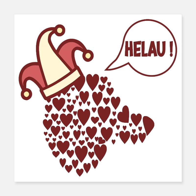 Carnaval de costumes de teckel Helau Poster 40 x 40 cm