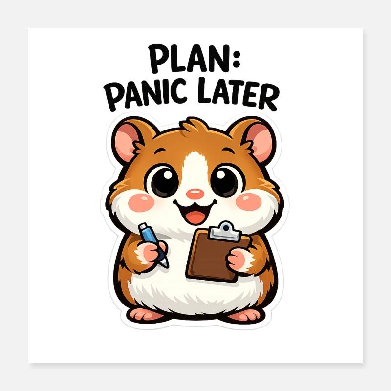 Plan : Hamster tardif paniqué Poster 40 x 40 cm