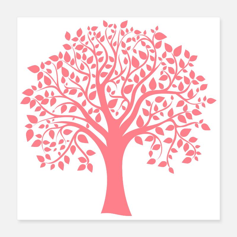 Icon Red Jumbo Tree Print Silhouette Poster 16" x 16" (40x40 cm)