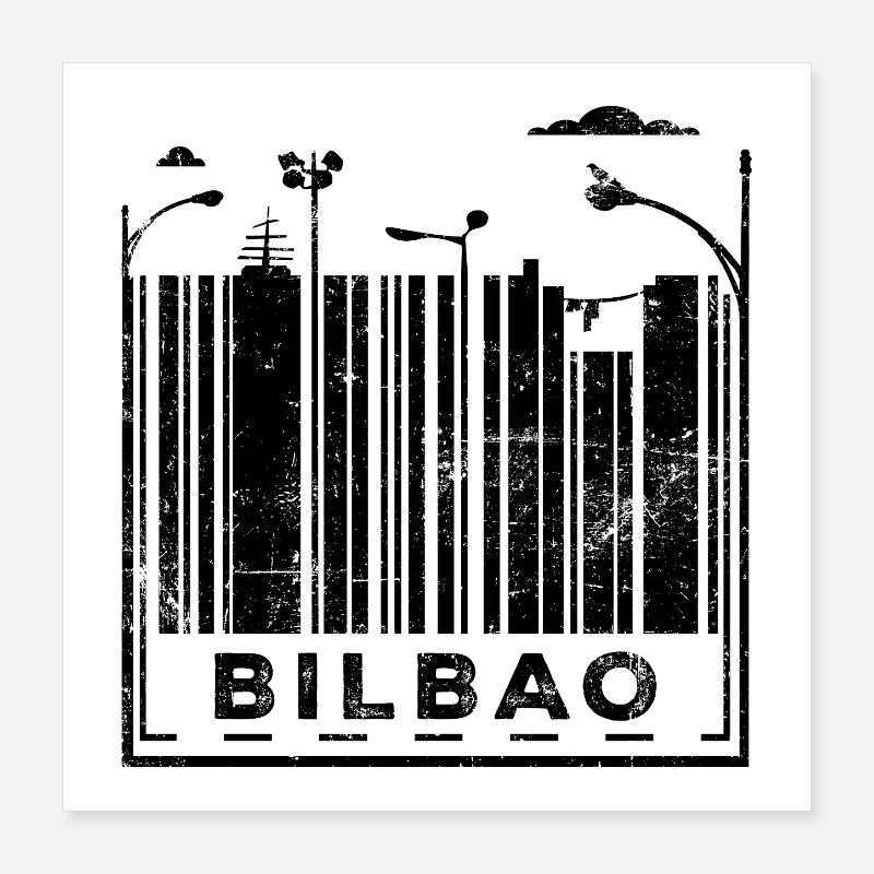 Bilbao Strichcode Poster 40x40 cm