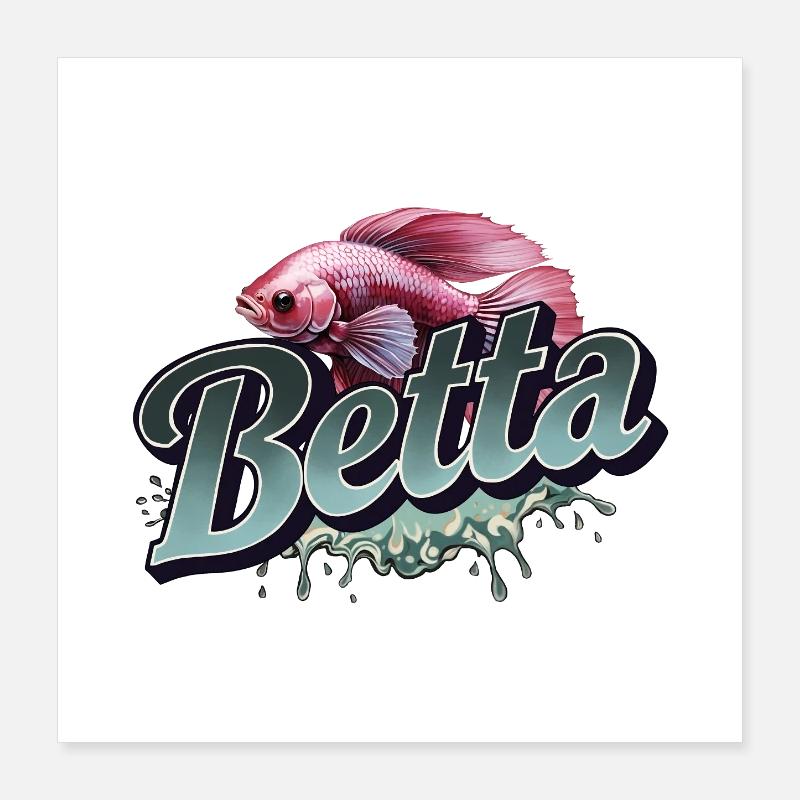 Betta Fisch - Kampffisch Poster 40x40 cm