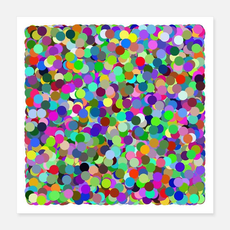 Colorful confetti circles Poster 16" x 16" (40x40 cm)
