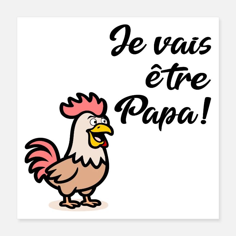 Chickens Daddy Chickens Poster 16" x 16" (40x40 cm)