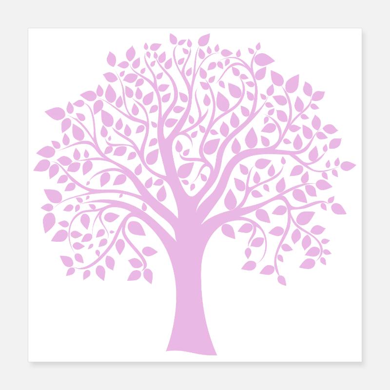 Silhouette à motif d’arbre jumbo violet Poster 40 x 40 cm