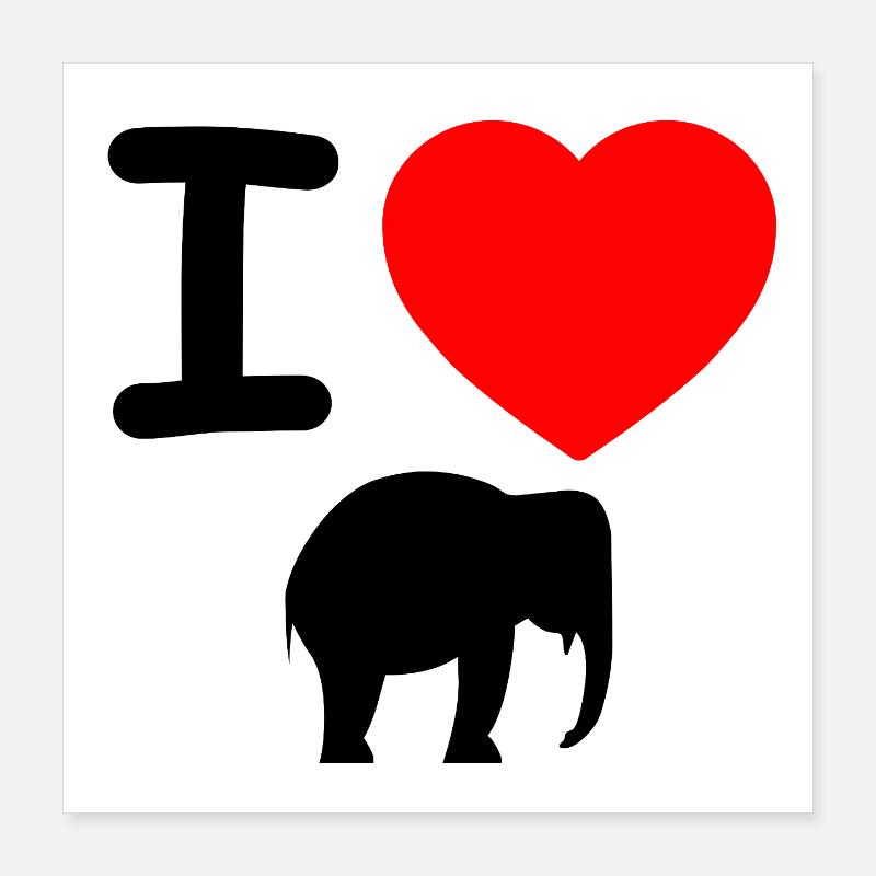 Éléphant Poster 40 x 40 cm