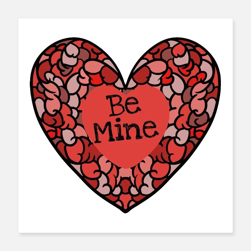 Mosaïque complexe de cœur Sois À Moi Poster 40 x 40 cm