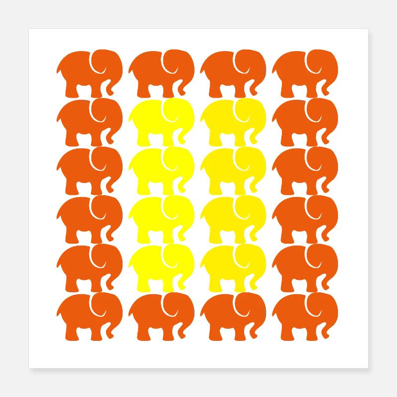 Éléphant Poster 40 x 40 cm
