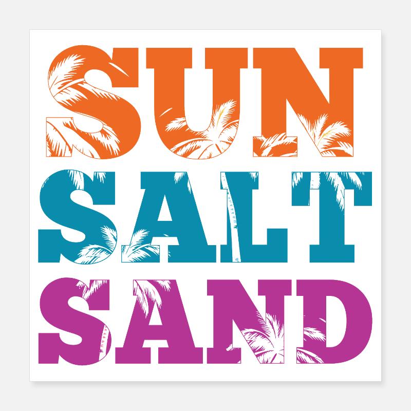 Été - Soleil, sel et sable Poster 40 x 40 cm