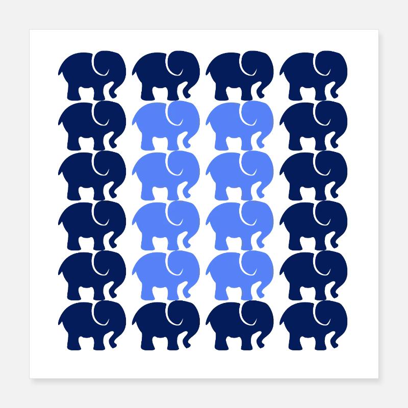 Éléphant Poster 40 x 40 cm