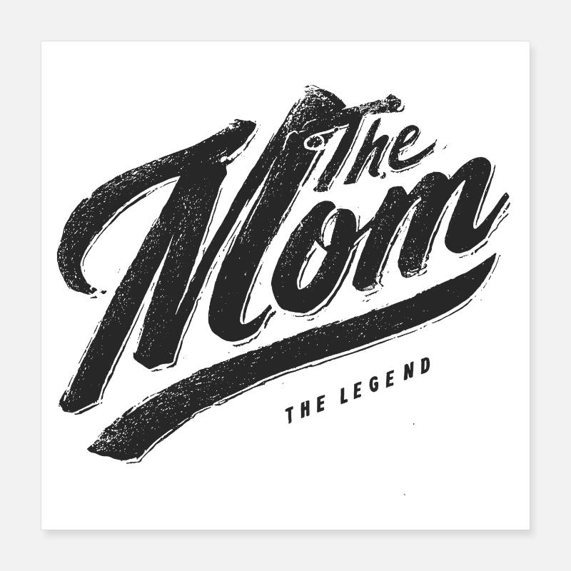 The Mom The Legend Vintage Script Poster 40x40 cm