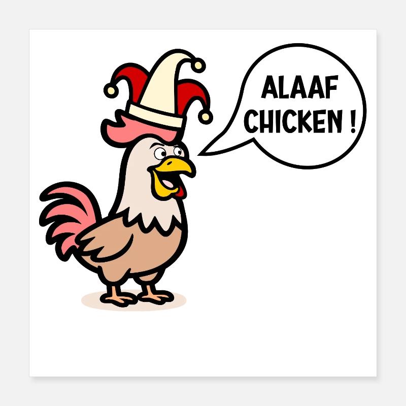 English Chickens Carnival Alaaf Poster 16" x 16" (40x40 cm)