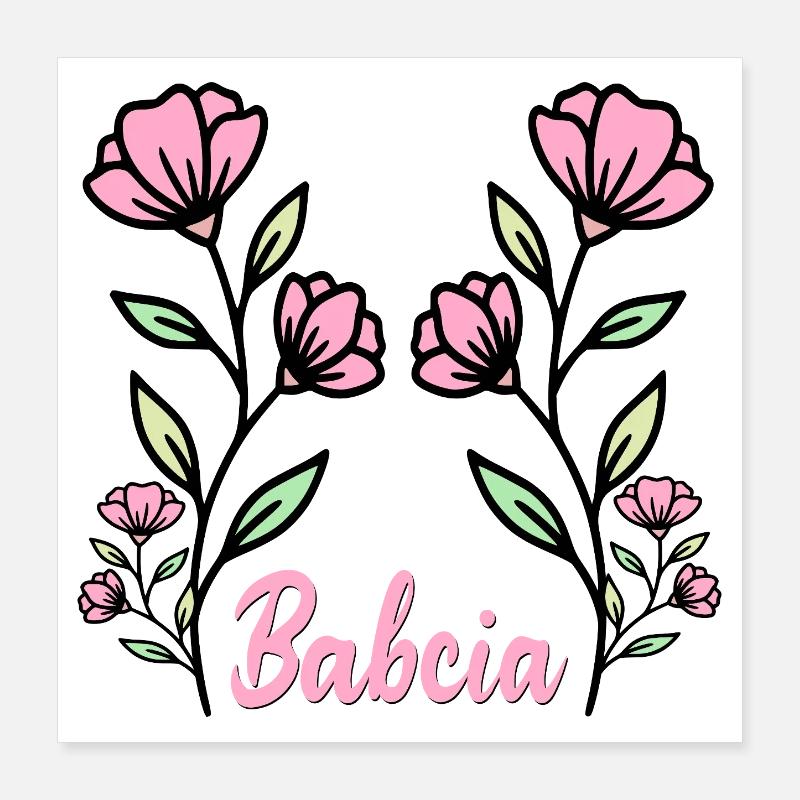 Oma-Blumen Poster 40x40 cm
