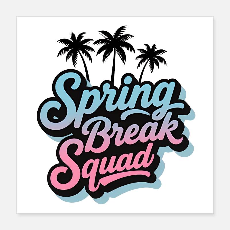 Fête de Noël Palm Trees Spring Break Squad Tropical Poster 40 x 40 cm