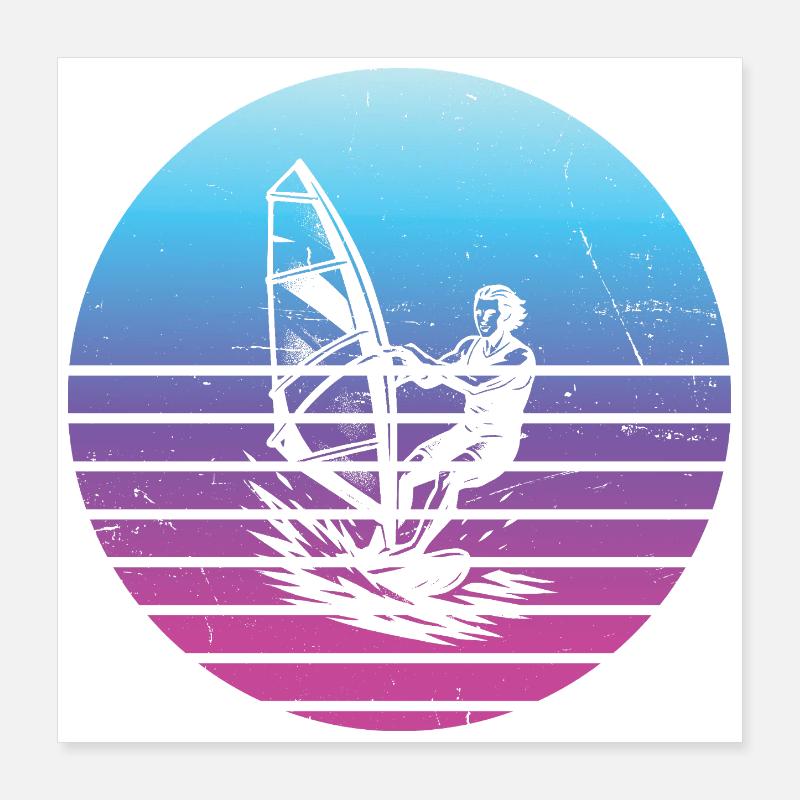 Motif classique de la planche à voile Poster 40 x 40 cm