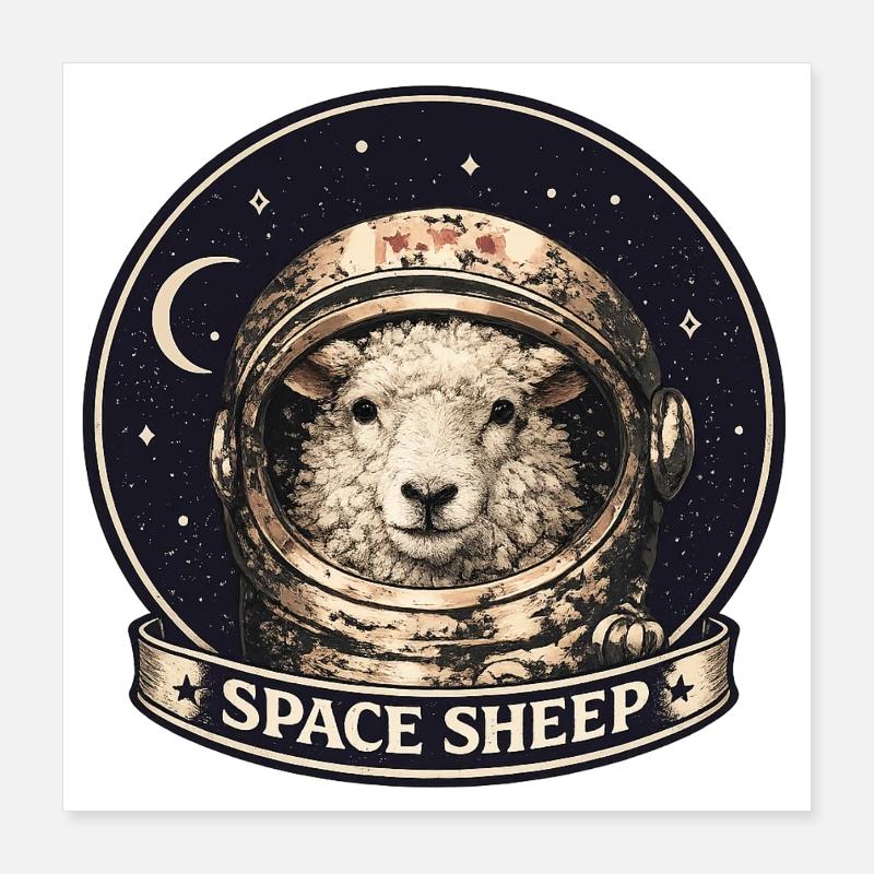 Astronaute mouton de l’espace Poster 40 x 40 cm