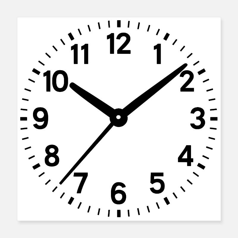 Clock Analog Dial Digits Time Poster 16" x 16" (40x40 cm)