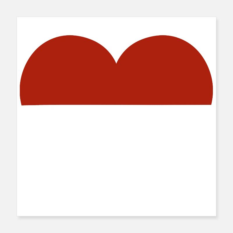 Cœur du drapeau de Monaco Poster 40 x 40 cm