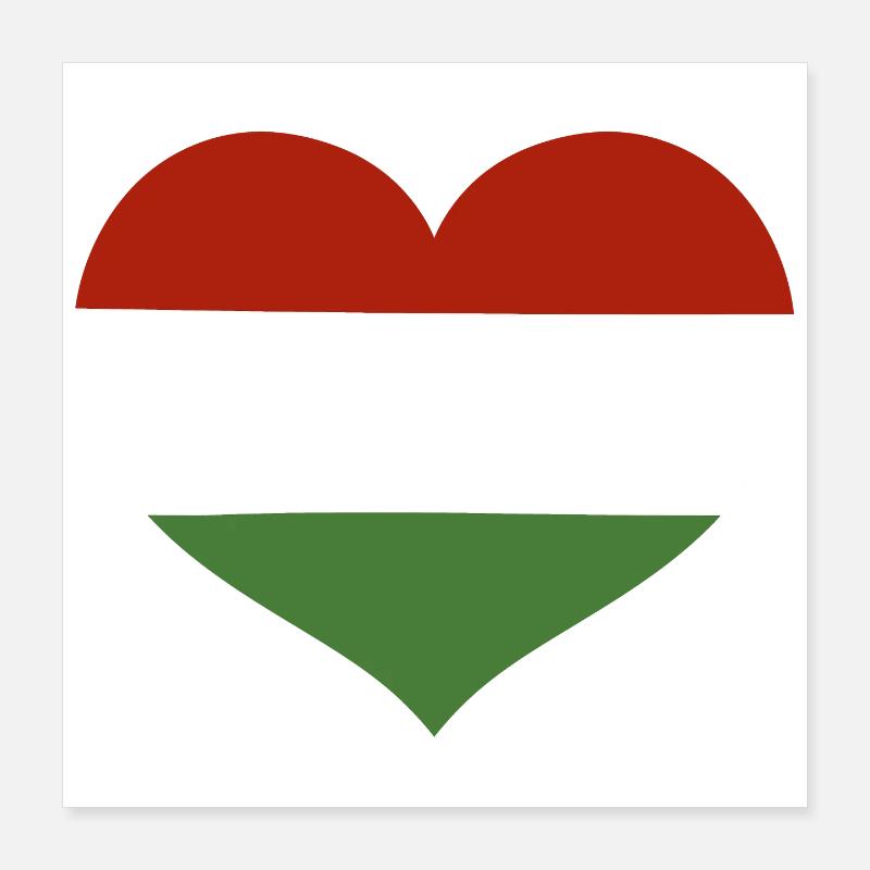 Cœur du drapeau hongrois Poster 40 x 40 cm