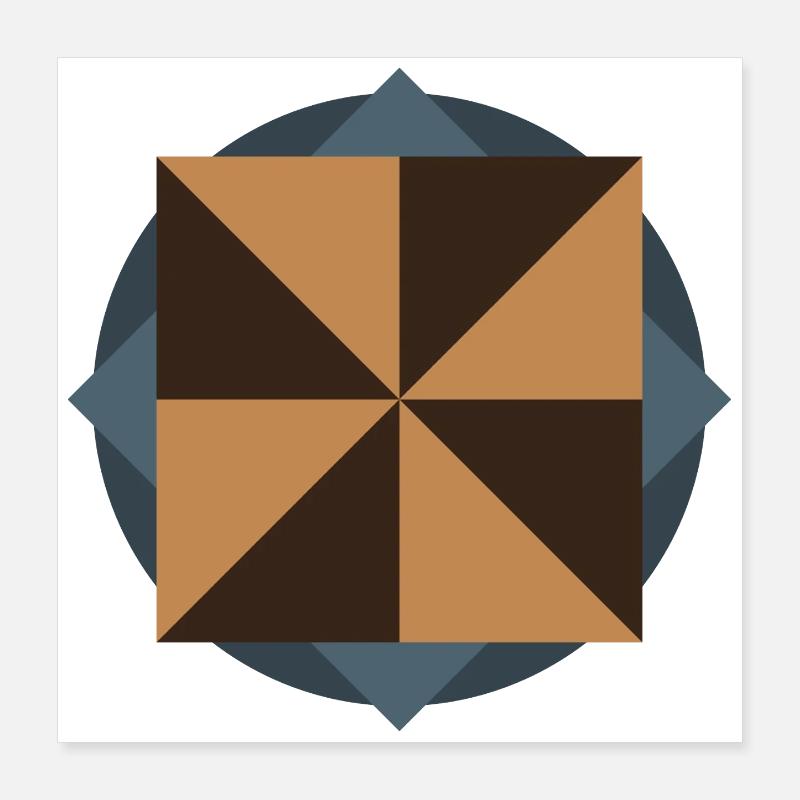 GÉOMÉTRIE DU NOYAU PYRAMIDAL | Œuvres d’art Basic Shapes Poster 40 x 40 cm