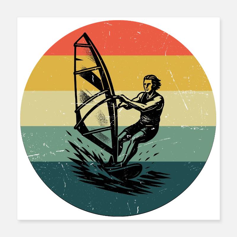 Modernes Windsurfing Artwork Poster 40x40 cm