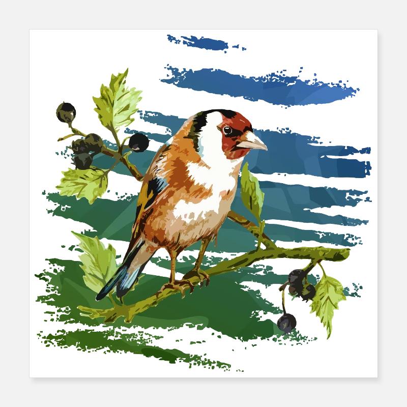 Bunter Vogel Poster 40x40 cm