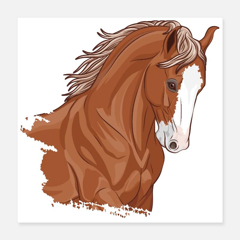 Der Kopf eines Marwari-Pferdes Poster 40x40 cm