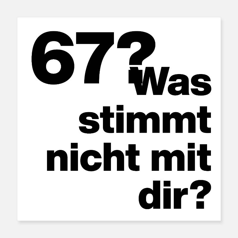  67?? SIX SEVEN! WAS STIMMT NICHT MIT DIR?! GEIL Poster 40x40 cm