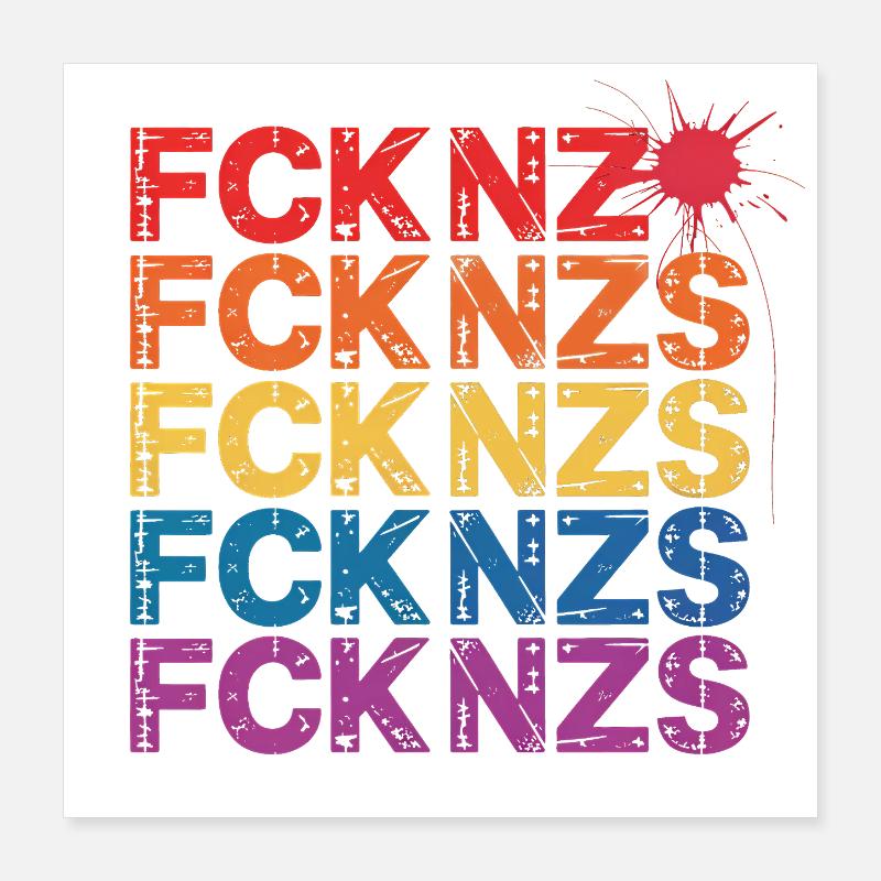 FCK NZS - Antifa Tee Poster 40x40 cm