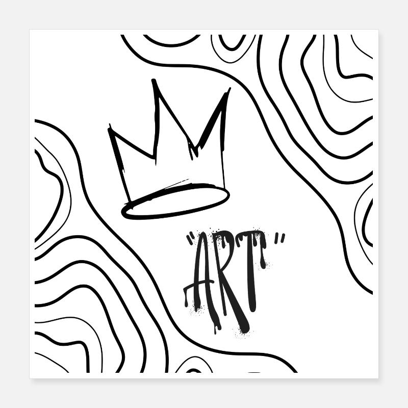 Abstrakter Kunstkranz Poster 40x40 cm