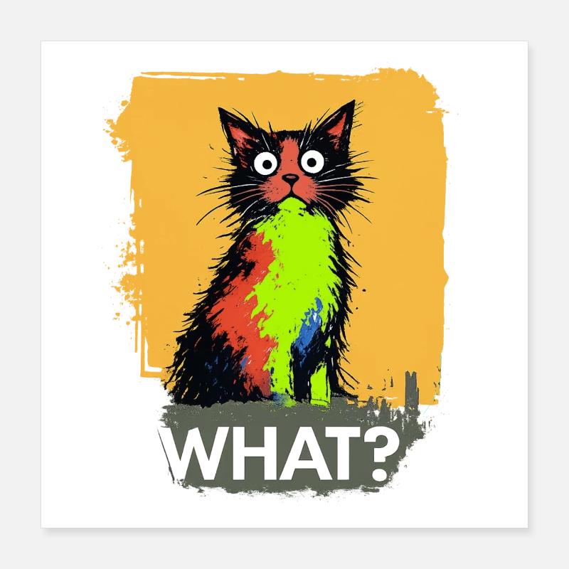 Quelle explosion de couleur de chat Poster 40 x 40 cm