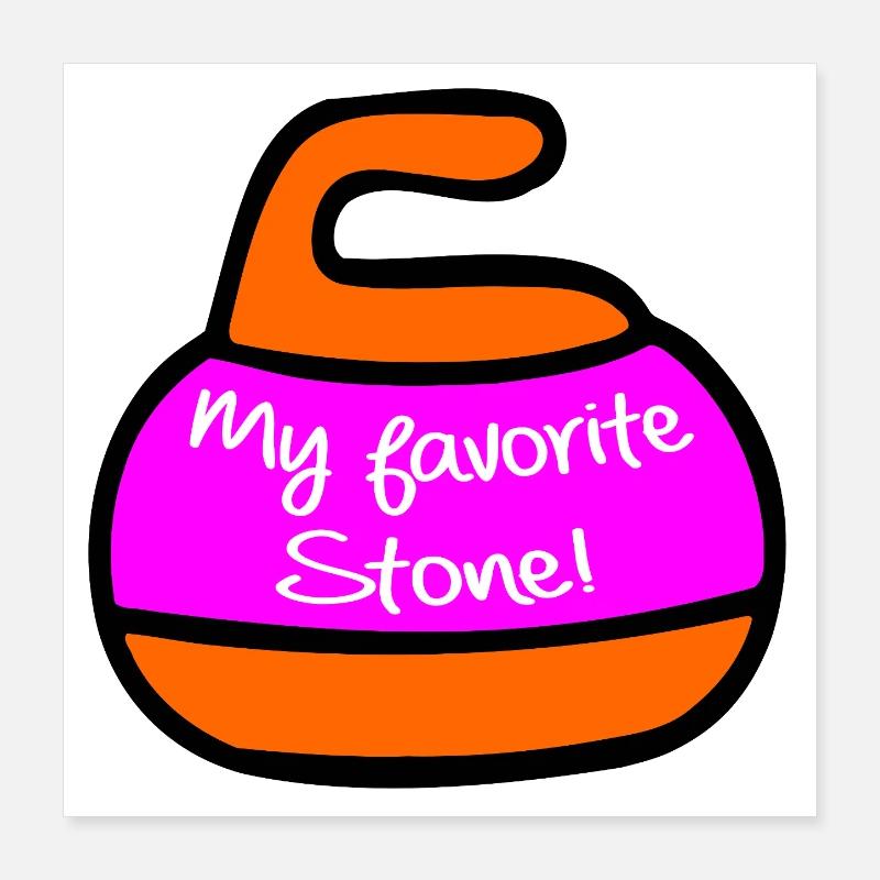 Curling de la Saint-Valentin Poster 40 x 40 cm