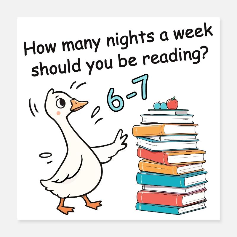 Combien de nuits par semaine tu lis 6-7 Poster 40 x 40 cm